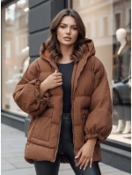 Dámská prošívaná bunda s kapucí camel Dstreet model 21995462 - FashionStreet