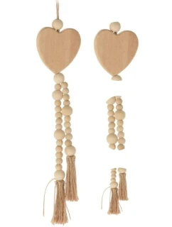 DEKORATÍVNY PRÍVESOK BOHO EKO PRÍRODA DREVENÉ SRDCE