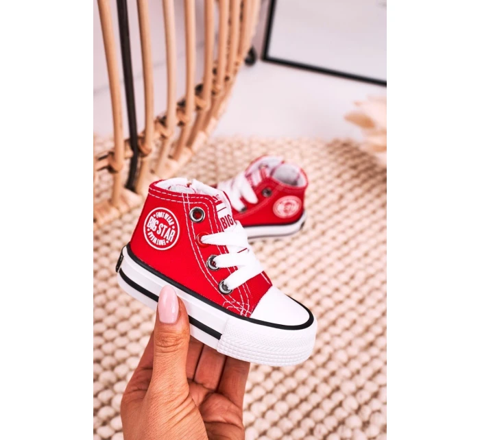 Dětské Tenisky Vysoké Se Zipem BIG STAR model 21545331 Červené - Big Star Shoes Dětské Tenisky Vysoké Se Zipem BIG STAR model 21545331 Červené - Big Star Shoes