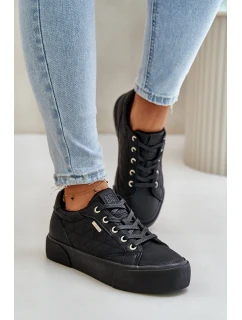Trampki Damskie Na Platformie Ocieplane Big Star OO274A465 Czarne