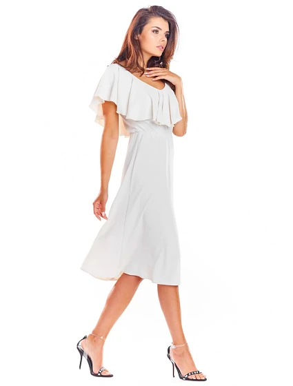 Dámské společenské šaty model 18523050 béžové - awama