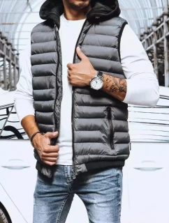 Pánska prešívaná sivá vesta FashionStreet TX4093