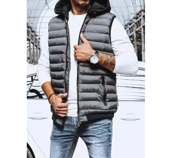 Pánská prošívaná šedá vesta Dstreet model 21964914 - FashionStreet