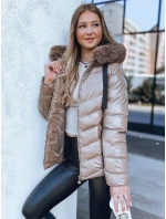 Dámska prešívaná zimná bunda s kapucňou MIRIAL tmavo béžová FashionStreet TY3771 Dámska prešívaná zimná bunda s kapucňou MIRIAL tmavo béžová FashionStreet TY3771