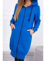 Chrpová dlhá mikina s kapucňou