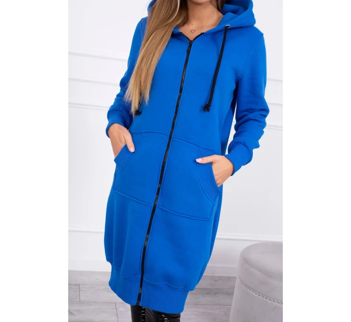 Chrpová dlhá mikina s kapucňou