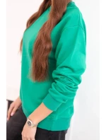 Dámska základná bavlnená mikina s okrúhlym výstrihom svetlozelená