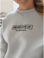 Dámska oversize mikina NEVER grey FashionStreet BY1230