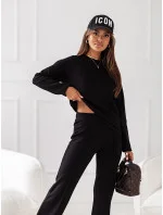 Černý dvoudílný úpletový komplet blůza a kalhoty model 19673966 - Moon