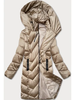 Béžová dámská zimní prošívaná bunda model 21248145 - S'WEST