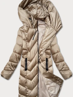 Béžová dámska zimná prešívaná bunda S'west (B8273-12)