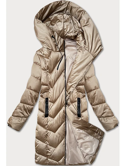 Béžová dámská zimní prošívaná bunda model 21248145 - S'WEST Béžová dámská zimní prošívaná bunda model 21248145 - S'WEST