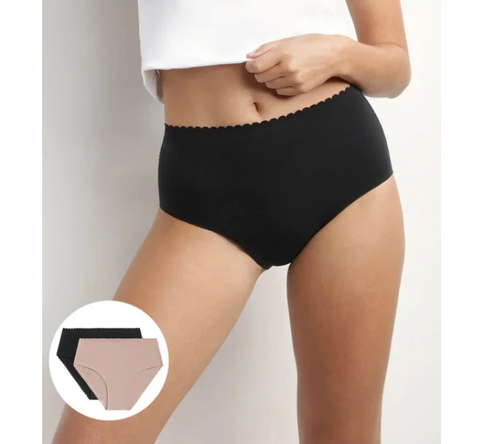 Dámske boxerky 2ks DIM BODY TOUCH HIGHWAIST BRIEF - DIM - čierne