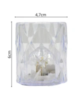 MINI DEKORATÍVNA LAMPA 6 CM TRANSPARENTNÁ TEPLÁ BIELA 1 LED