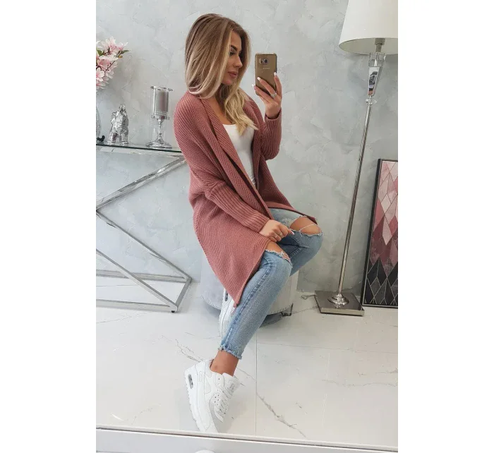 Sveter s netopierími rukávmi tmavo ružový