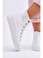 Damskie Wysokie Trampki Materiałowe Big Star LL274A183 Białe