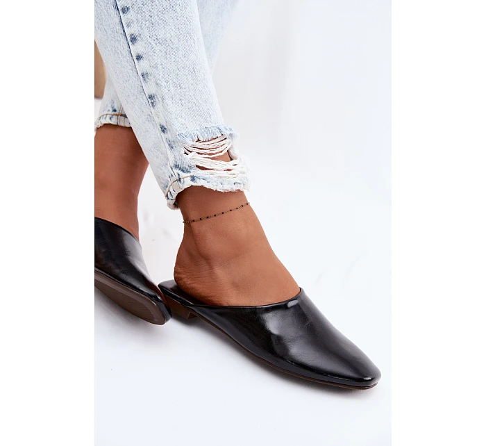 Dámské Mule z Umělé Kůže Ploché Černé Romelle