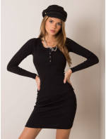 RUE PARIS Čierne pruhované šaty
