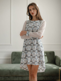 Dámske šaty L082 white/blue - Lenitif
