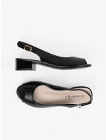 Zajímavé sandály dámské černé na širokém podpatku Zajímavé sandály dámské černé na širokém podpatku