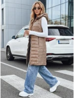 Dámská prošívaná vesta s kapucí béžová Dstreet model 21993312 - FashionStreet Dámská prošívaná vesta s kapucí béžová Dstreet model 21993312 - FashionStreet
