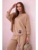 Bavlněná mikina kalhoty set Lehký velbloud Bavlněná mikina kalhoty set Lehký velbloud