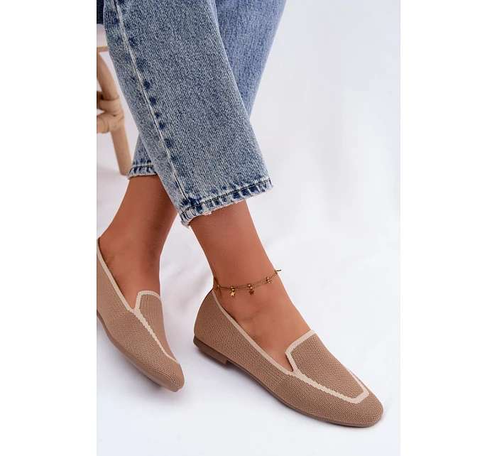 Dámské ploché kožené mokasíny světle hnědé Selisa