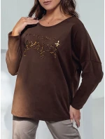 Dámska oversize blúzka PERFSTYLE chocolate FashionStreet RY2667