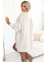 625-1 Cardigan - kardigán s vreckami - béžový 625-1 Cardigan - kardigán s vreckami - béžový