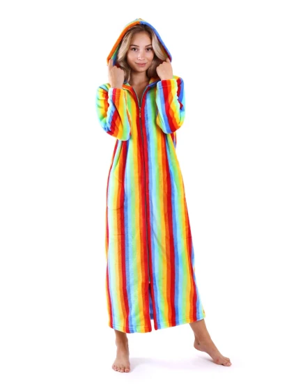 Dámsky župan 3656 Capri s kapucňou a zipsom - Vestis Dámsky župan 3656 Capri s kapucňou a zipsom - Vestis