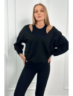 3-dielna sada mikina + top + legíny čierna