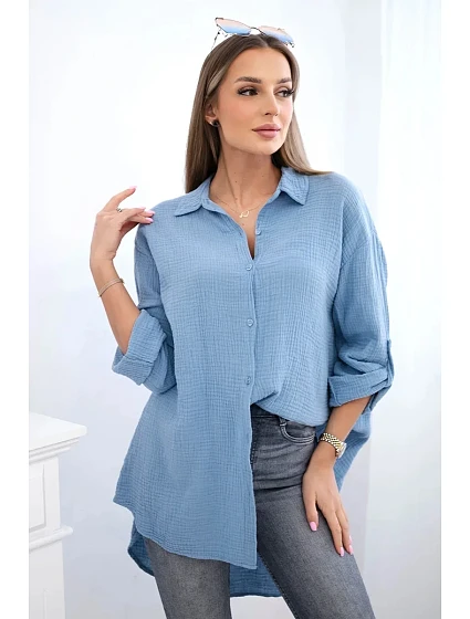 Bavlněná mušelínová košile model 21820383 - K-Fashion Bavlněná mušelínová košile model 21820383 - K-Fashion