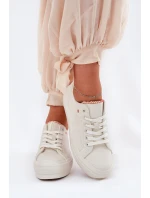 Dámské Tenisky Z Eko Kůže Big Star model 21690713 Světle Béžové - Big Star Shoes Dámské Tenisky Z Eko Kůže Big Star model 21690713 Světle Béžové - Big Star Shoes