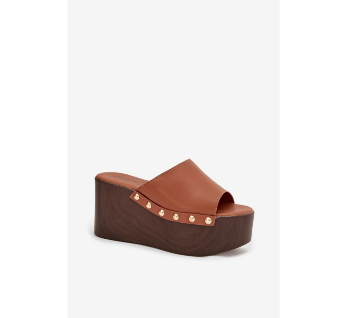 Dámské nazouváky na platformě s přezkami Camel Mareline Dámské nazouváky na platformě s přezkami Camel Mareline