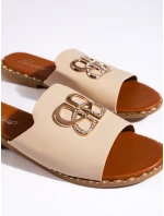 Dámske moderné hnedé ponožky na podpätku bez päty