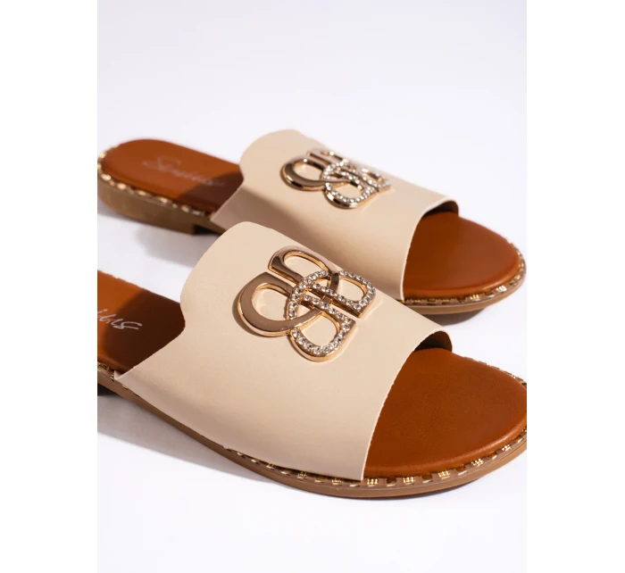 Dámske moderné hnedé ponožky na podpätku bez päty