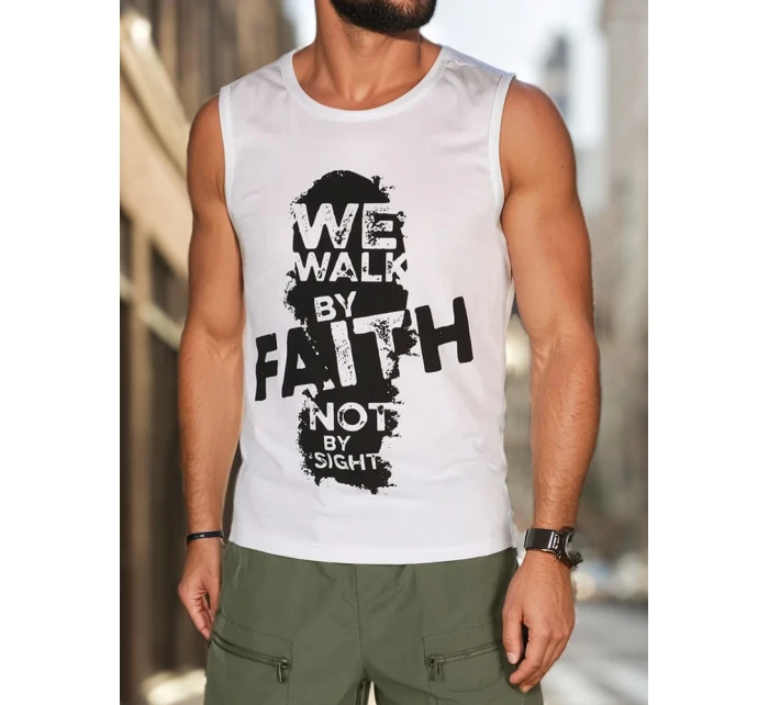 Pánská košile bez rukávů bílá Dstreet model 21988544 - FashionStreet