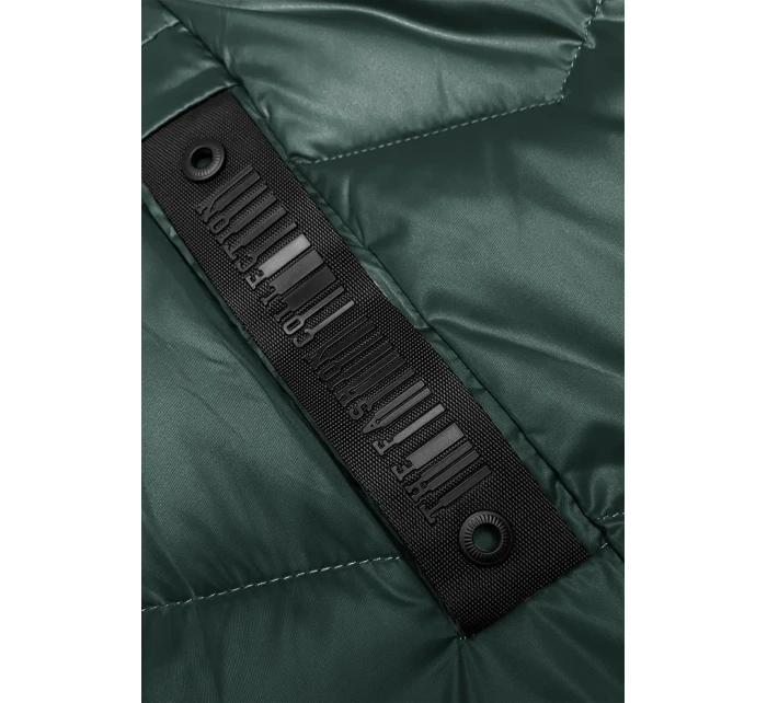 Tmavě zelená dámská zimní bunda s asymetrickým zipem model 21246639 - S'WEST