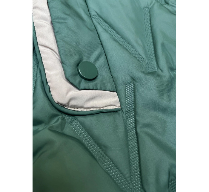 Dámska bunda v tmavej tyrkysovej farbe s ozdobným prešívaním BH Forever (BH-2331)