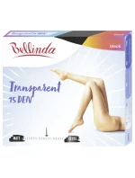 Priehľadné pančuchové nohavice bez zosilneného sedu TRANSPARENT 15 DEN - Bellinda - čierna