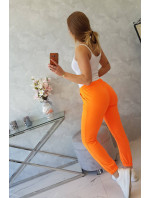 Bavlnené nohavice oranžové neónové