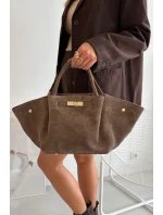 Kabelka z přírodního semiše tmavě béžová Fiorenza