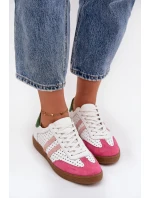 Kožené perforované dámské tenisky Zazoo N1318 Bílomodré