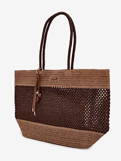 Velká Pletená Nákupní Taška s Hnědá model 22111682 - Flora&Co