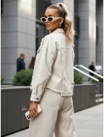 Dámská oversize džínová bunda light beige Dstreet model 21972728 - FashionStreet