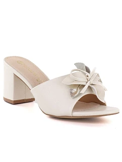 Dámske žabky na kolíku s kvetom béžové Potocki LE20336