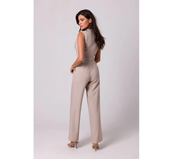 B256 Kombinéza bez rukávov s vreckami - béžová B256 Kombinéza bez rukávov s vreckami - béžová