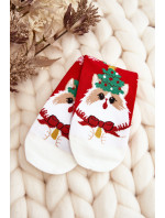 Dámske vianočné ponožky s červenou mačičkou