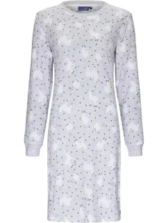 Dámska nočná košeľa 11232-416-2 sivá vzor lama - Rebelle