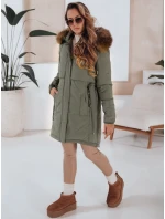 Dámská zimní bunda parka s kapucí zelená Dstreet model 21991264 - FashionStreet